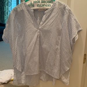 LOVESTITCH blue and white striped blouse